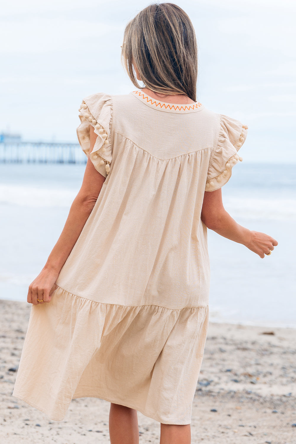 Women's Beige Summer Mini Dress