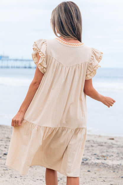 Women's Beige Summer Mini Dress