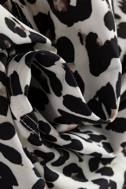 Women's Leopard Print Long Sleeve Summer Mini Dress