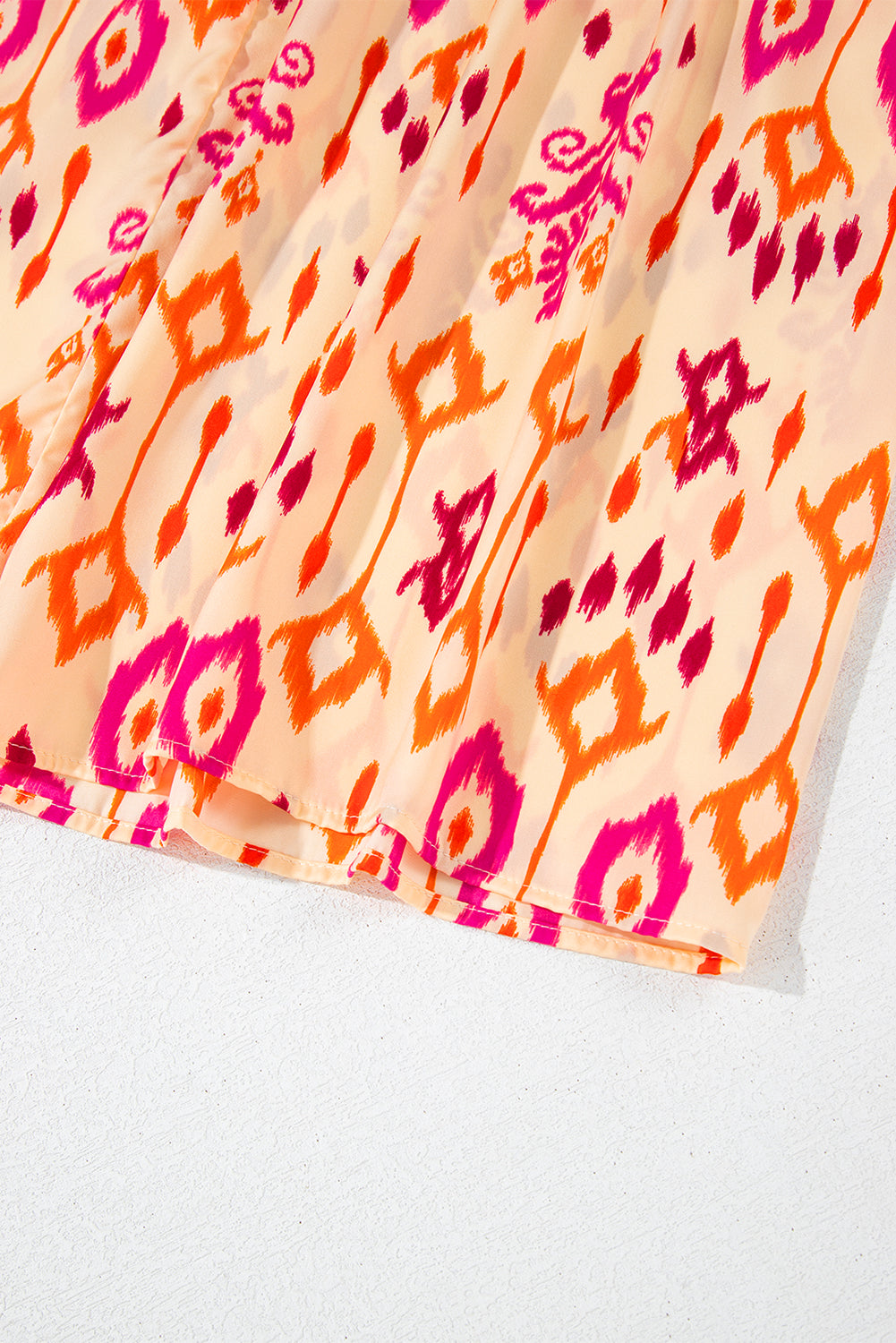 Women's Orange Western Abstract Geometric Summer Midi Dress