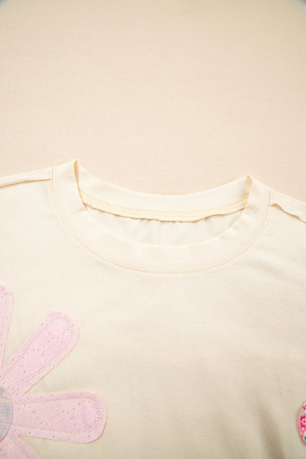 Apricot Floral Patch Loose Fit T-Shirt