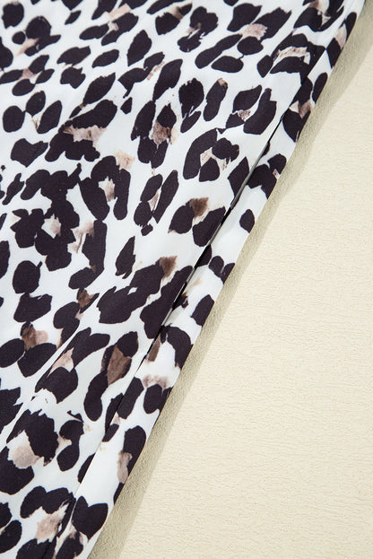 Women's Leopard Print Long Sleeve Summer Mini Dress