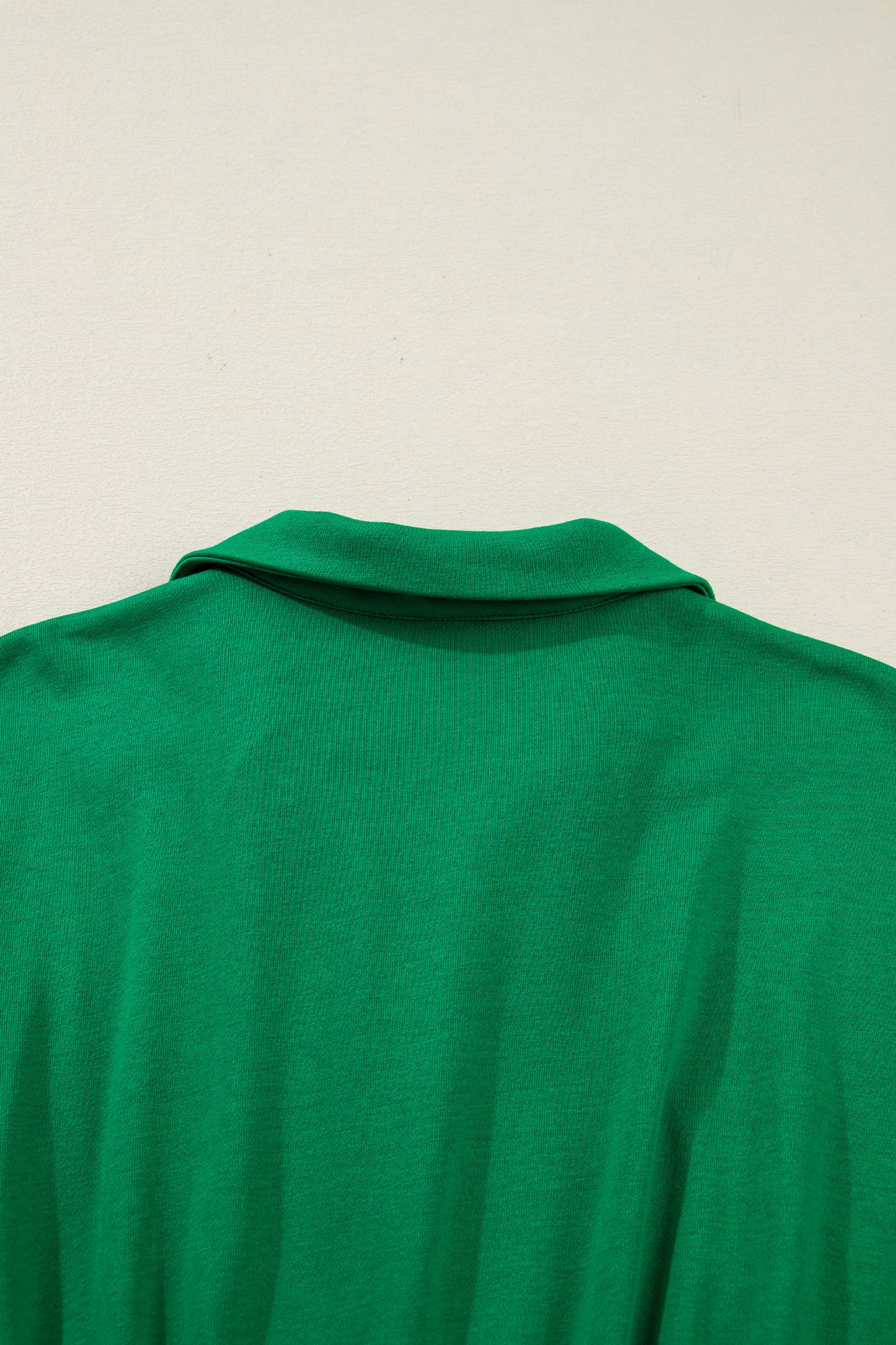 Women's Green Half Zip Short Sleeve Summer Mini Dress
