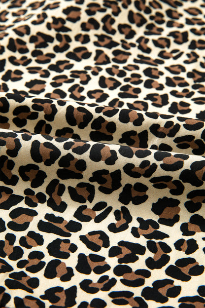Women's Black Leopard V Neck Summer Mini Dress