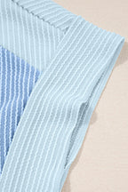Ribbed Colourblock Co-ord Set with Wide-Leg Trousers