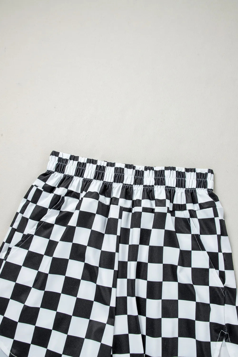 High-Waist Checkered Shorts