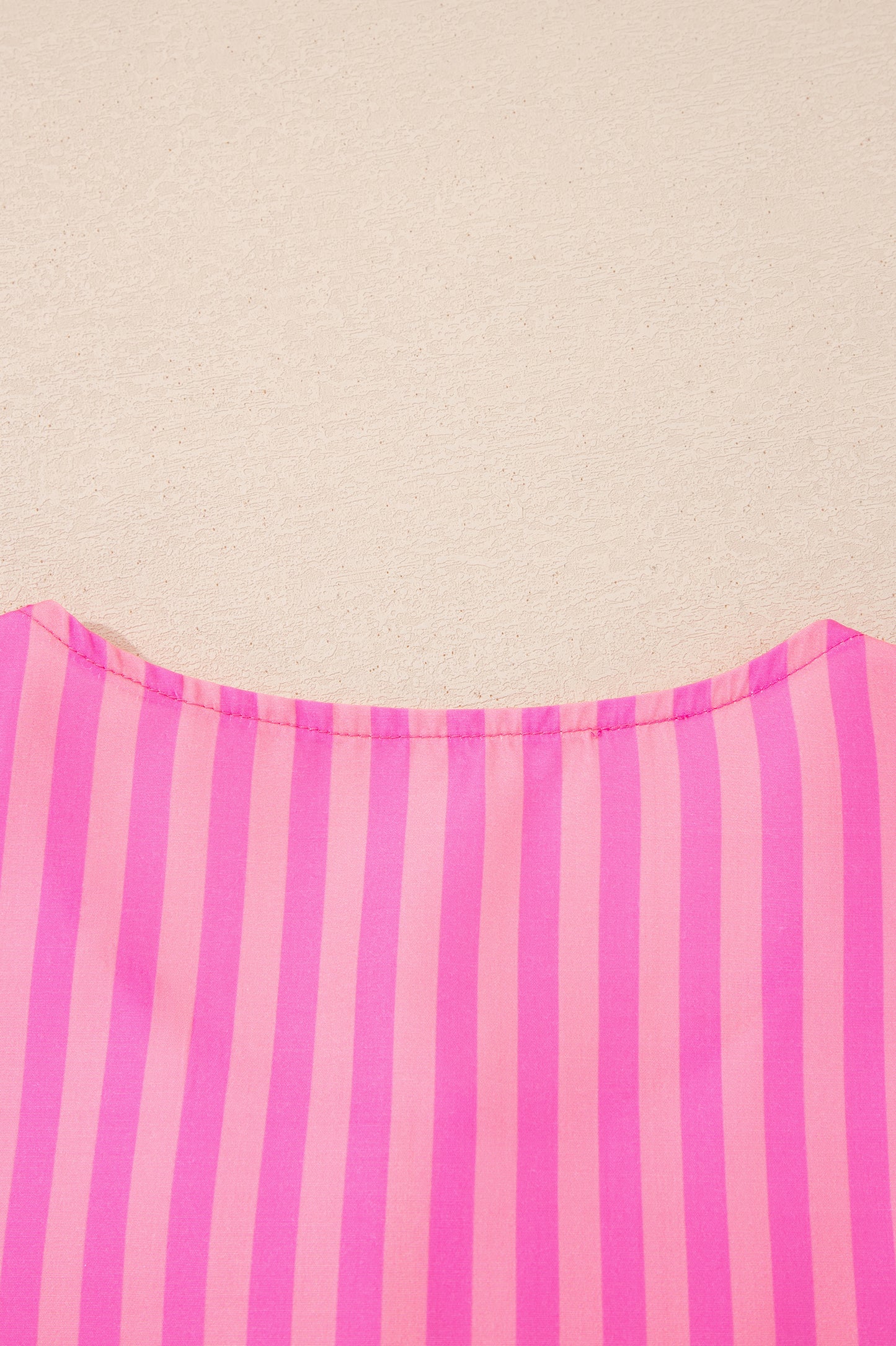 Women's Rose Striped Short Puff Sleeve Summer Mini Dress