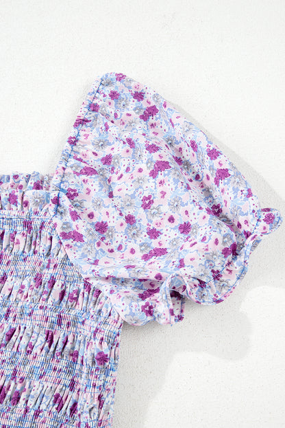 Women's Purple Floral Summer Maxi Dress