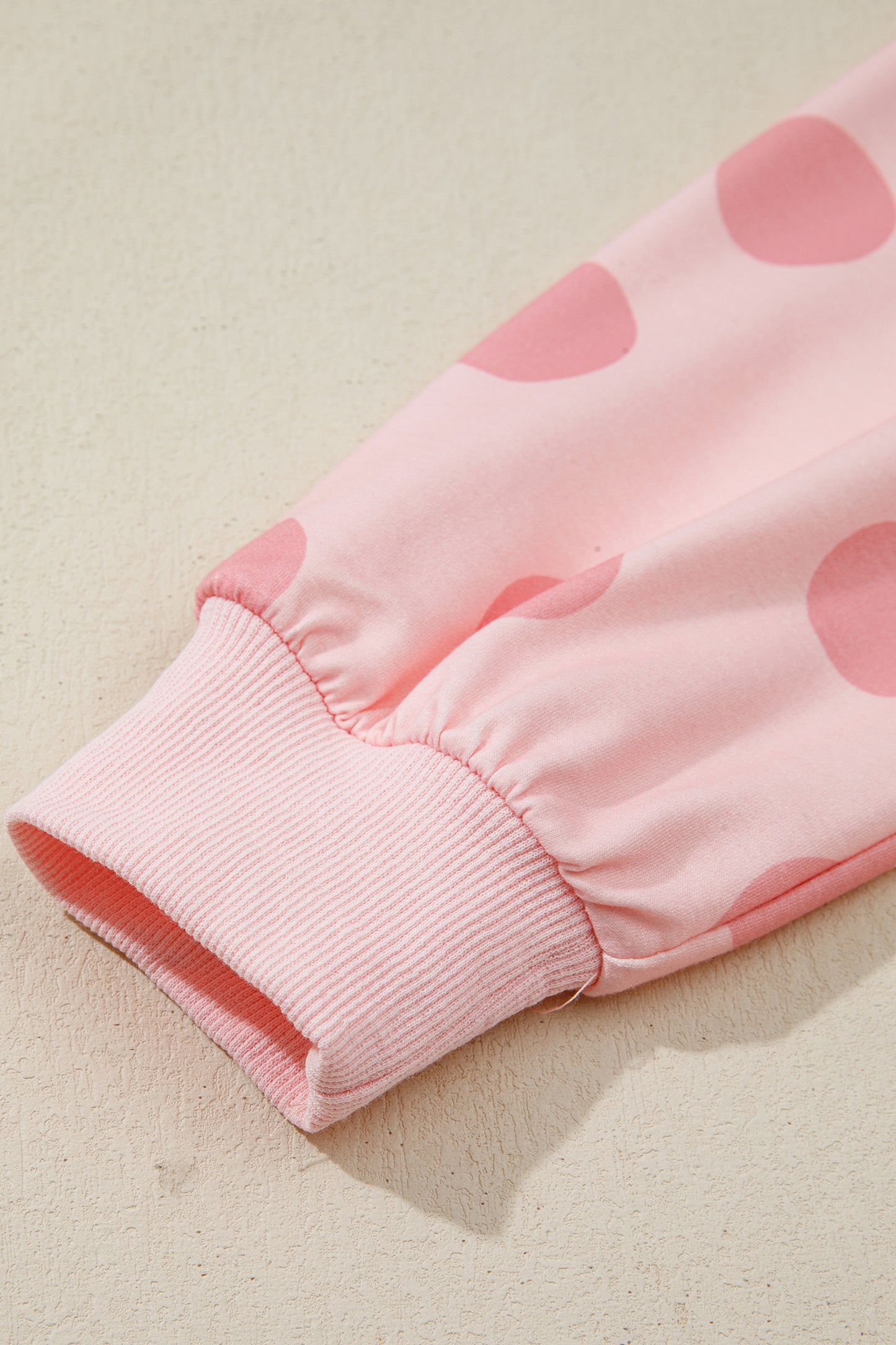 Women's Pink Polka Dot Long Sleeve Summer Mini Dress
