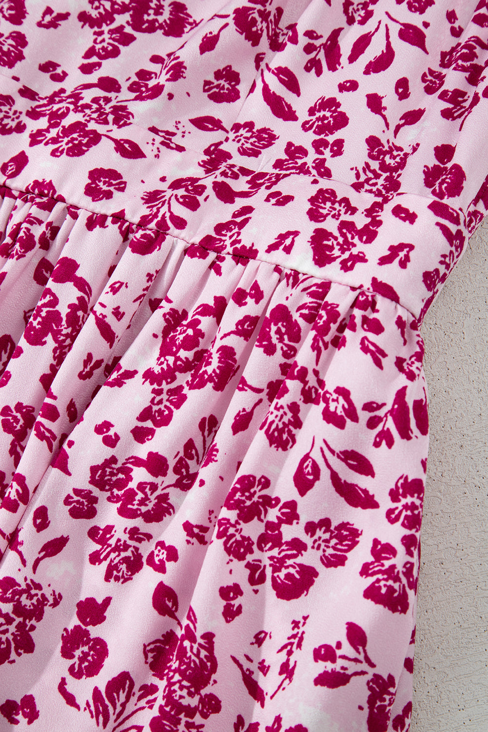 Women's Pink Floral Cutout Back Sleeveless Summer Maxi Dress