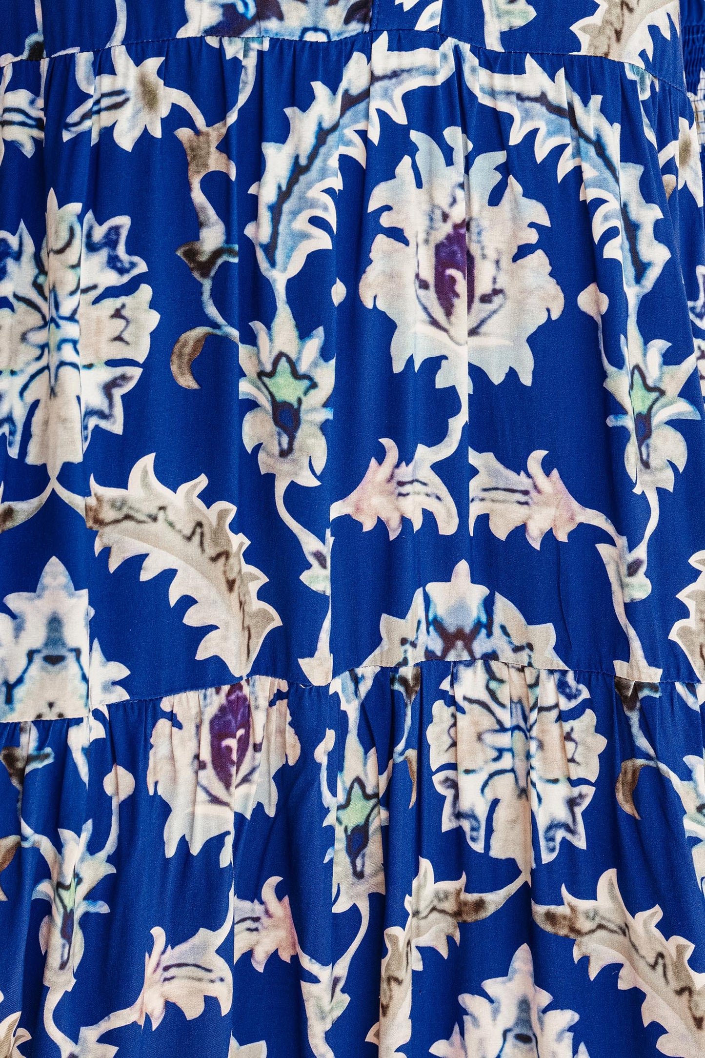 Women's Blue Floral Half Sleeve Summer Maxi Dress