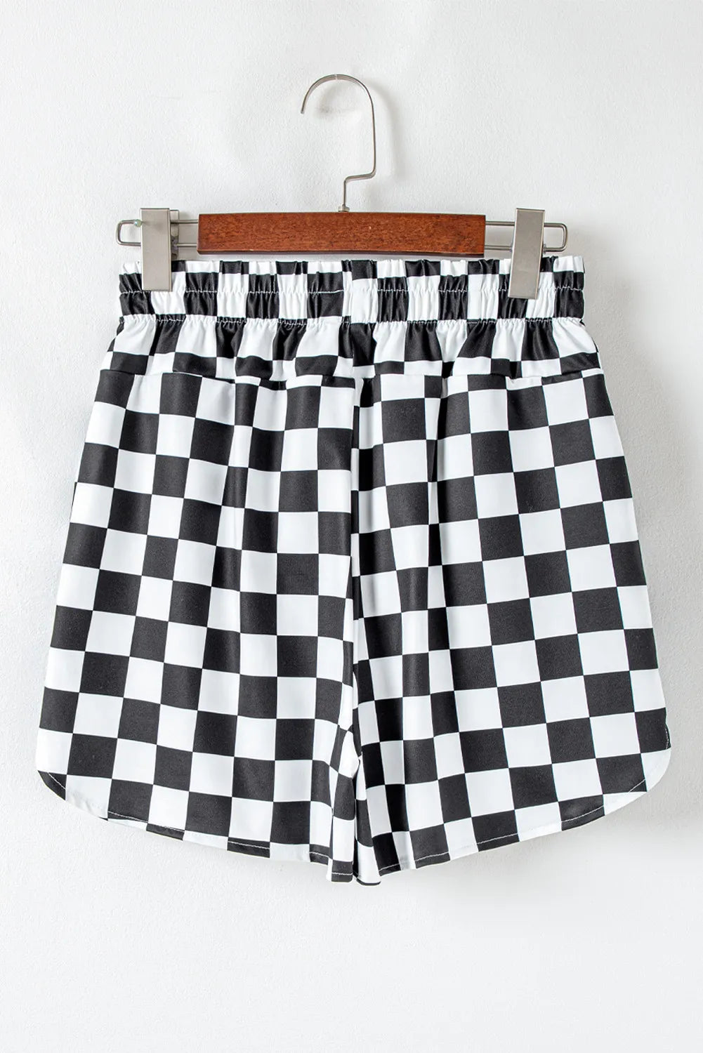 High-Waist Checkered Shorts