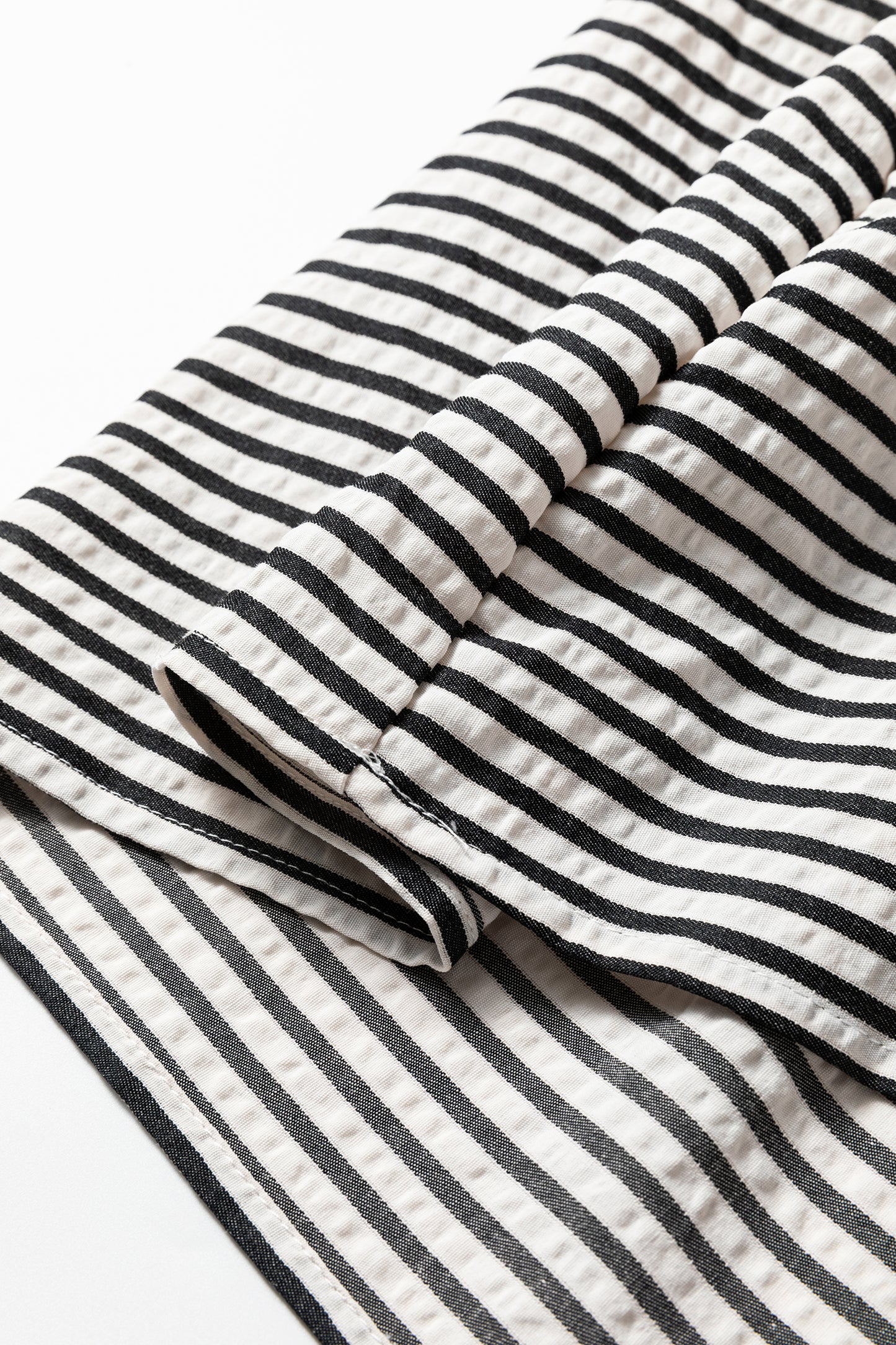 Women's Black Stripe Short Sleeve Summer Midi Dress
