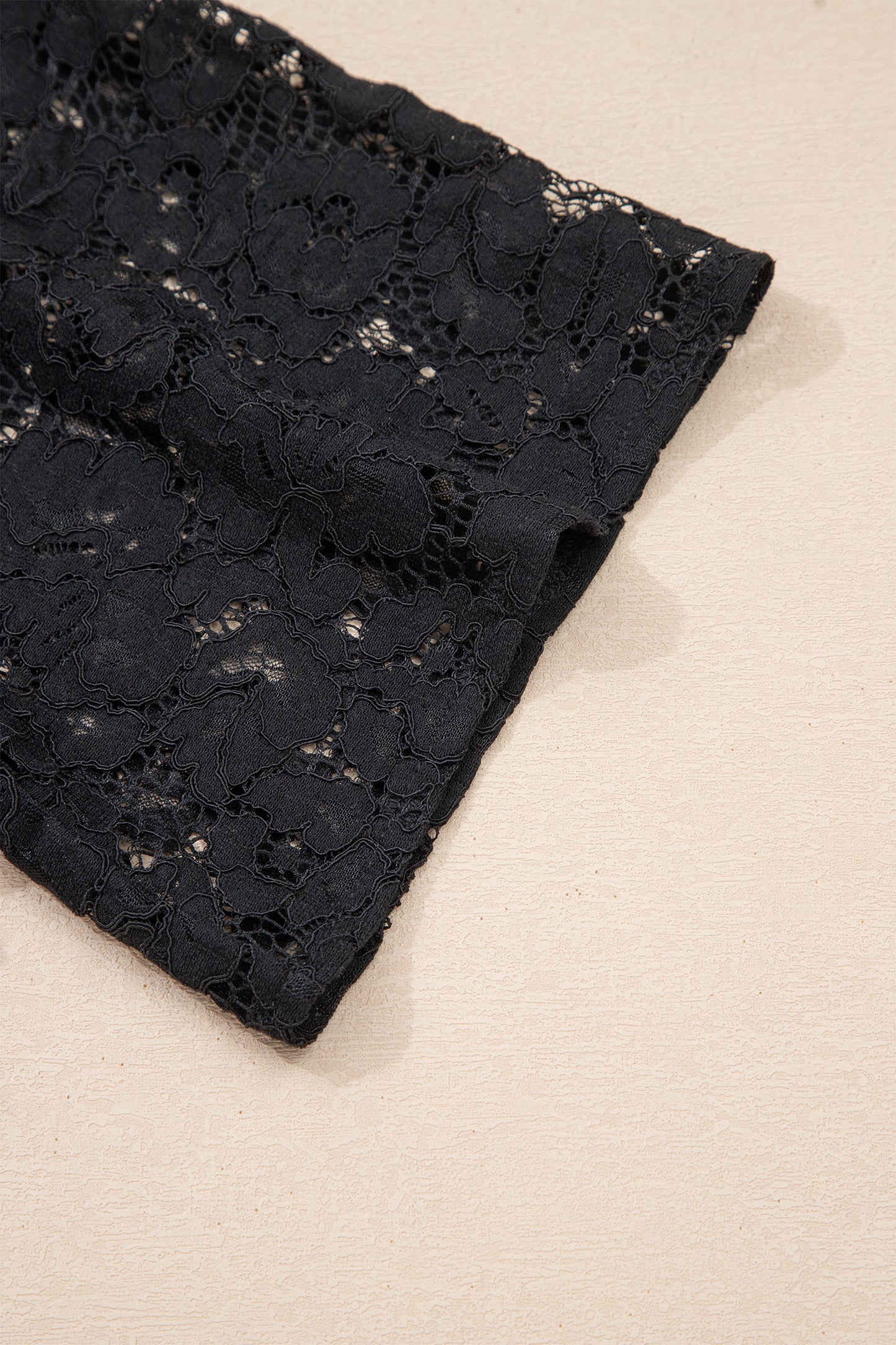 Women's Black Floral Lace Overlay Short Sleeve Summer Maxi Dress