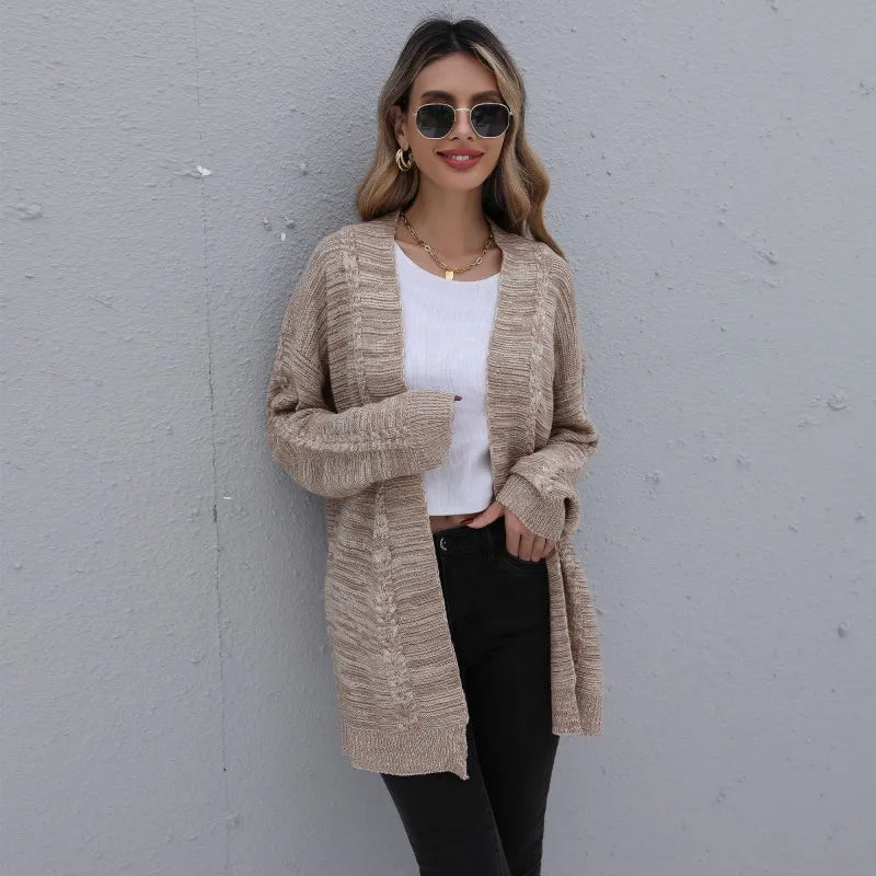 Edge To Edge Cable Knit Longline Cardigan