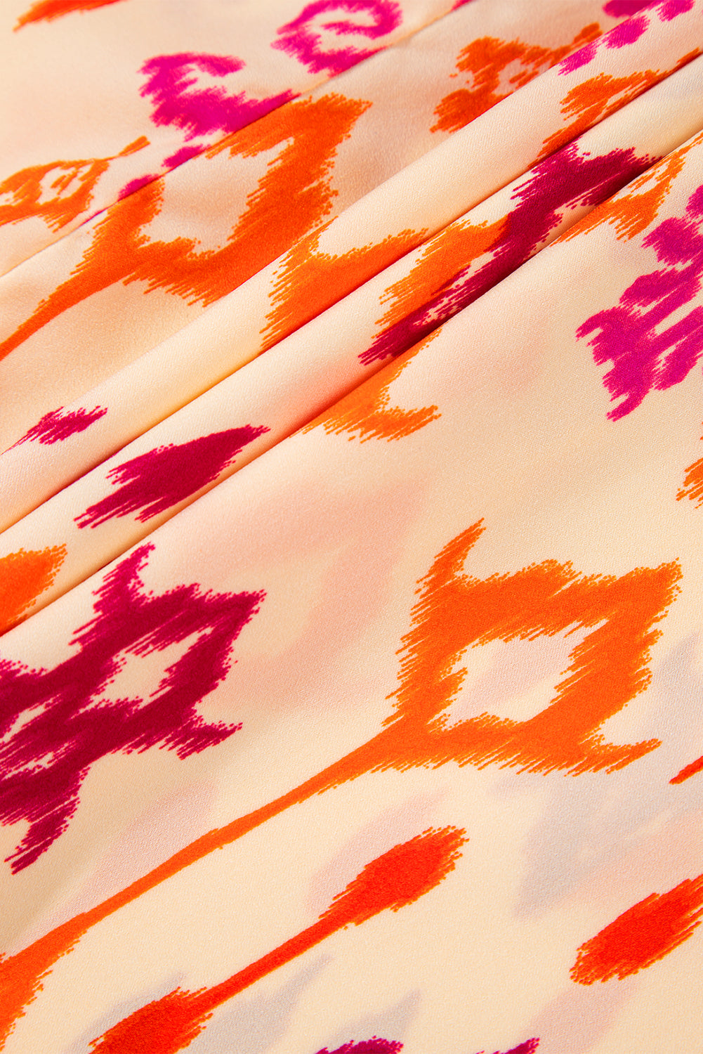 Women's Orange Western Abstract Geometric Summer Midi Dress