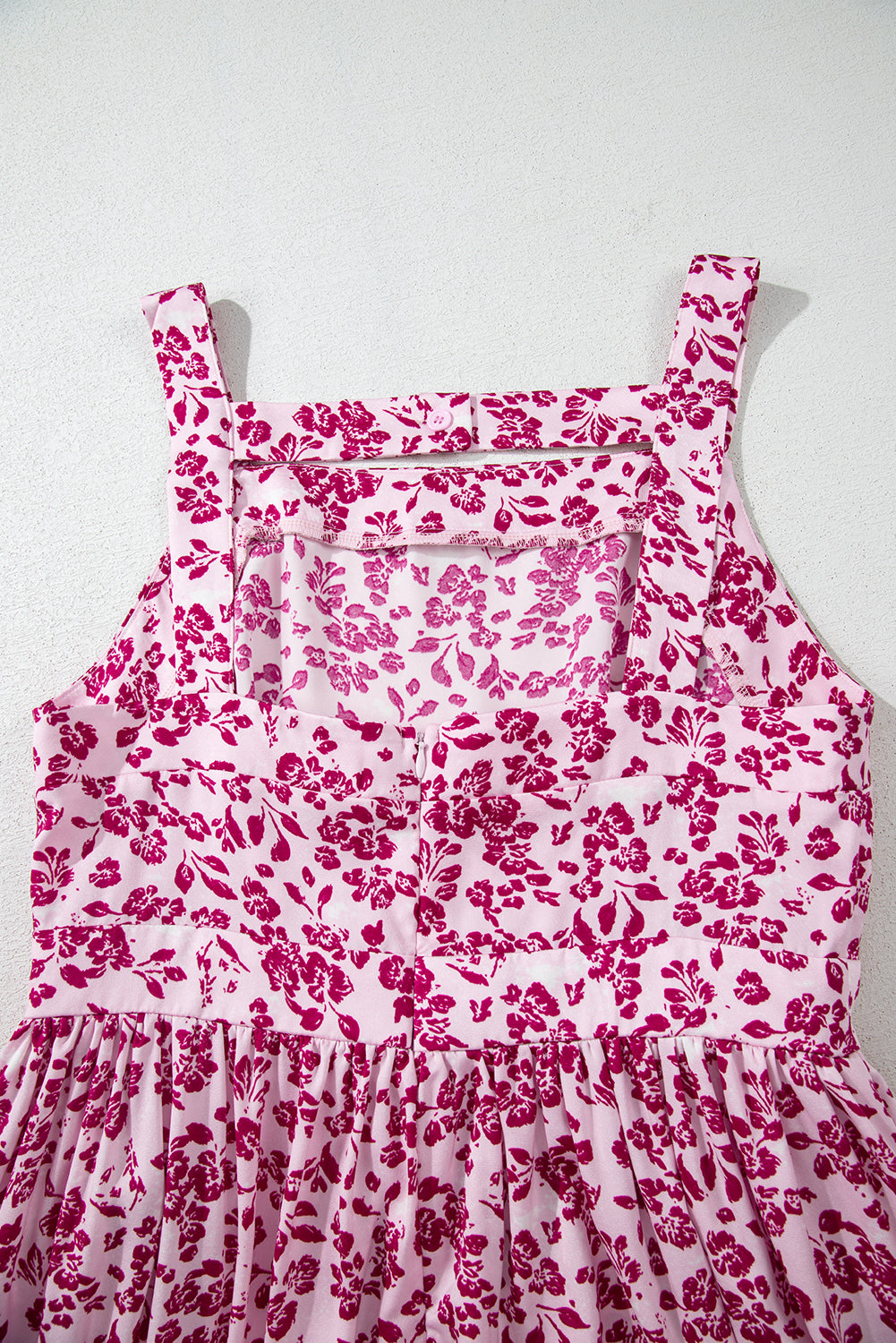 Women's Pink Floral Cutout Back Sleeveless Summer Maxi Dress