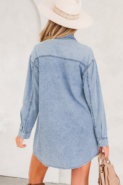 Women's Blue Denim Summer Mini Dress