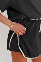 Colourblock Co-ord Set with Drop Shoulder Top and Skort