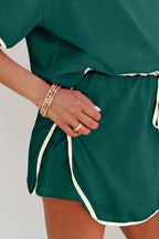Colourblock Co-ord Set with Drop Shoulder Top and Skort