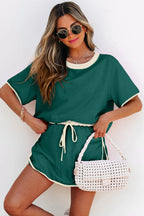 Colourblock Co-ord Set with Drop Shoulder Top and Skort