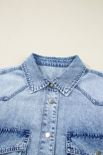 Women's Blue Denim Summer Mini Dress