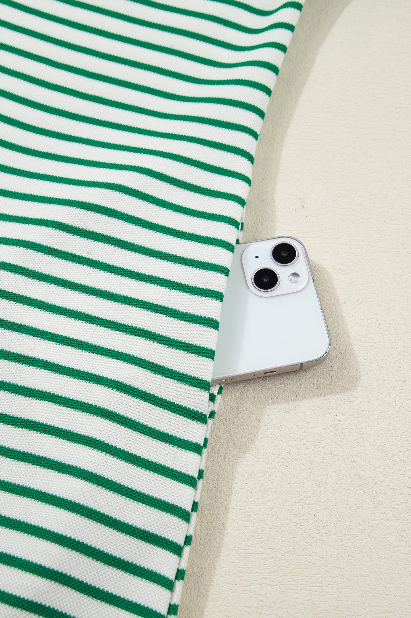 Women's Green Stripe Summer Mini Dress with Pockets