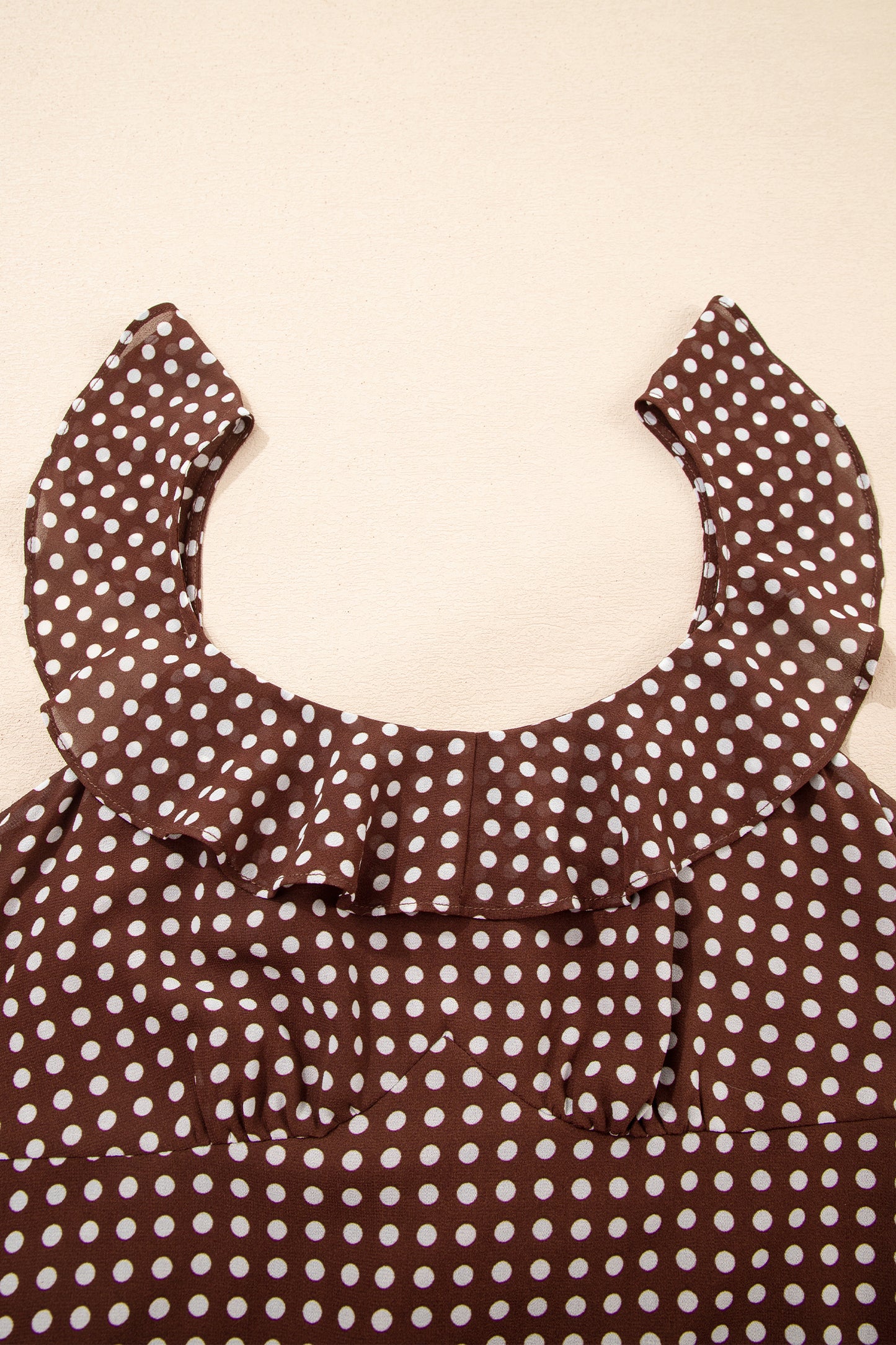 Women's Brown Polka Dot Backless Summer Maxi Dress