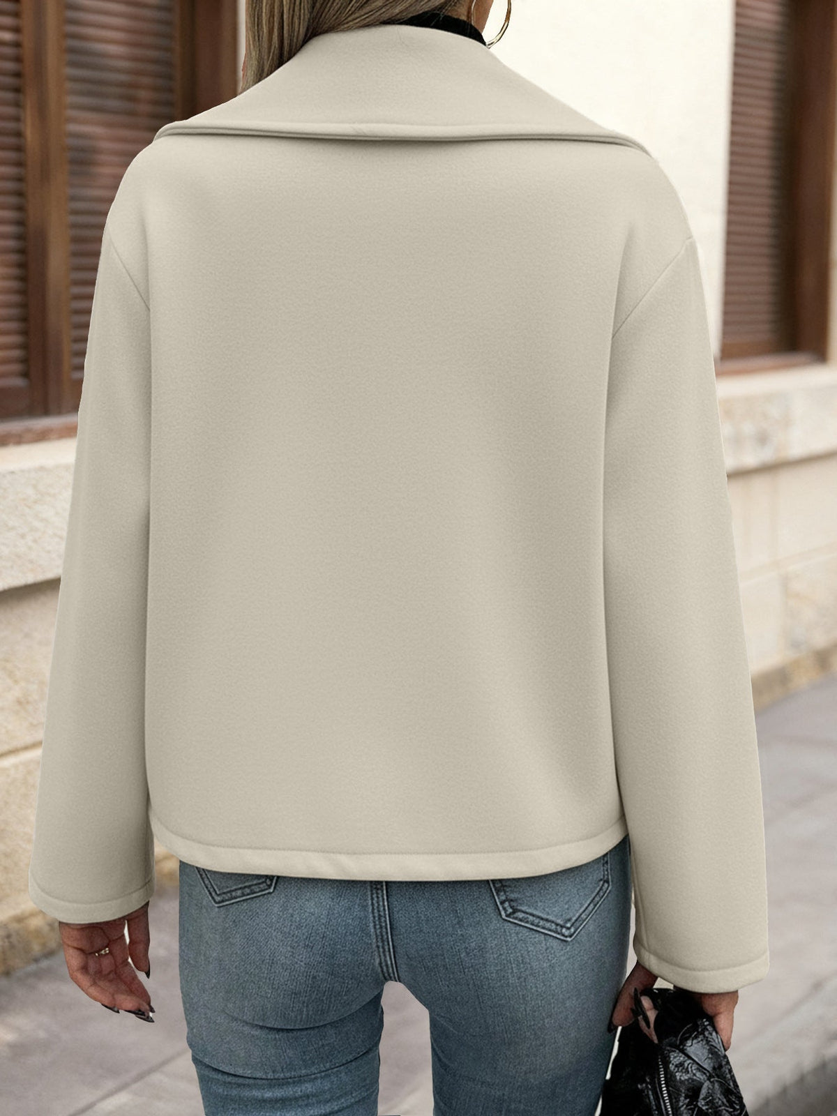 Women's Double Breasted Coat in Beige, view 5