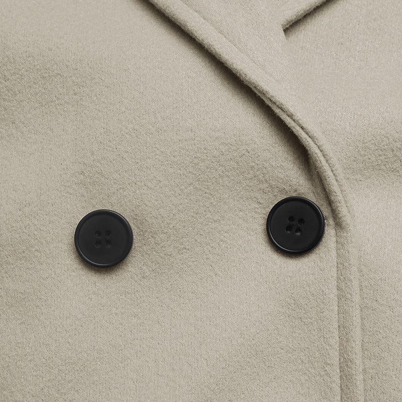 Women's Double Breasted Coat in Beige, view 7
