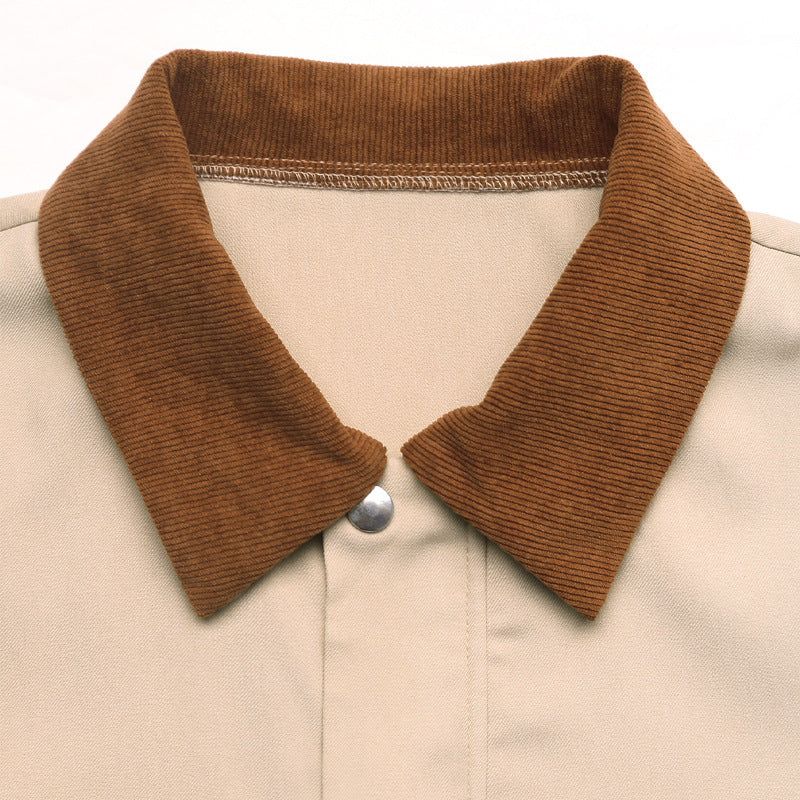 Women's Contrast Collar Jacket in Beige, view 7
