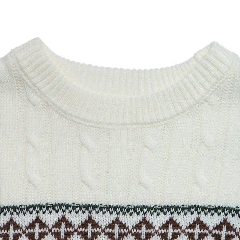Women's Reindeer Jumper in Cream, view 7