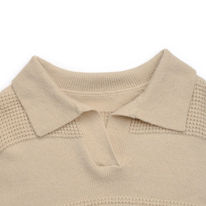 Women's Waffle Knit Jumper in Beige, view 7
