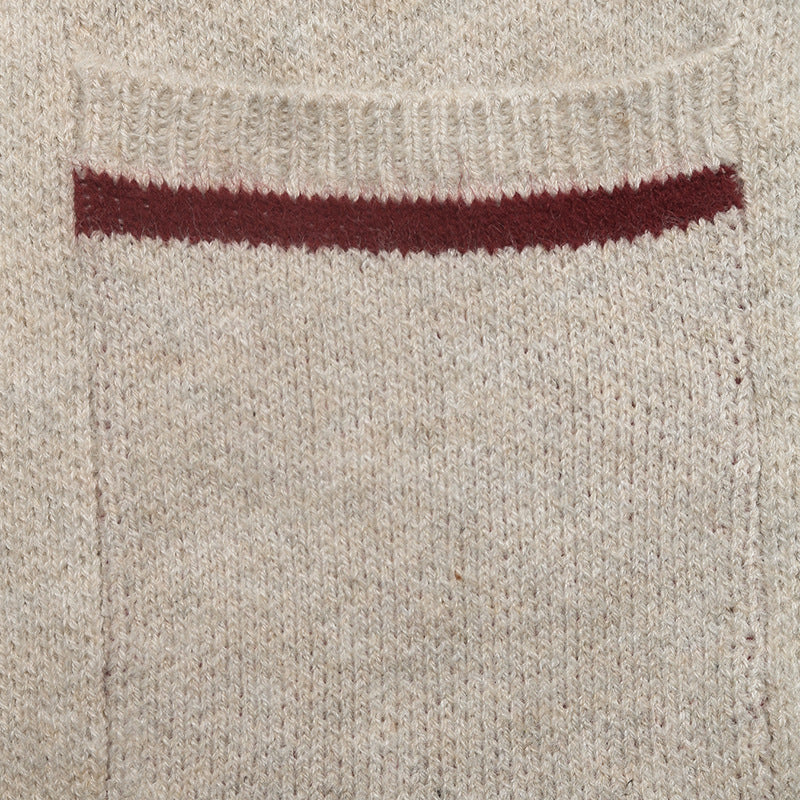 Women's Edge Trim Cardigan in Beige, view 7