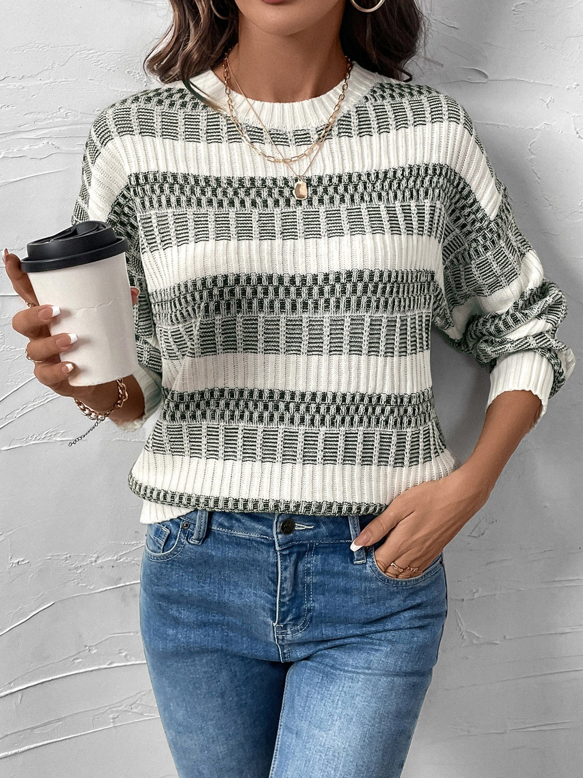 Women's Block Stripe Jumper in Multicolor