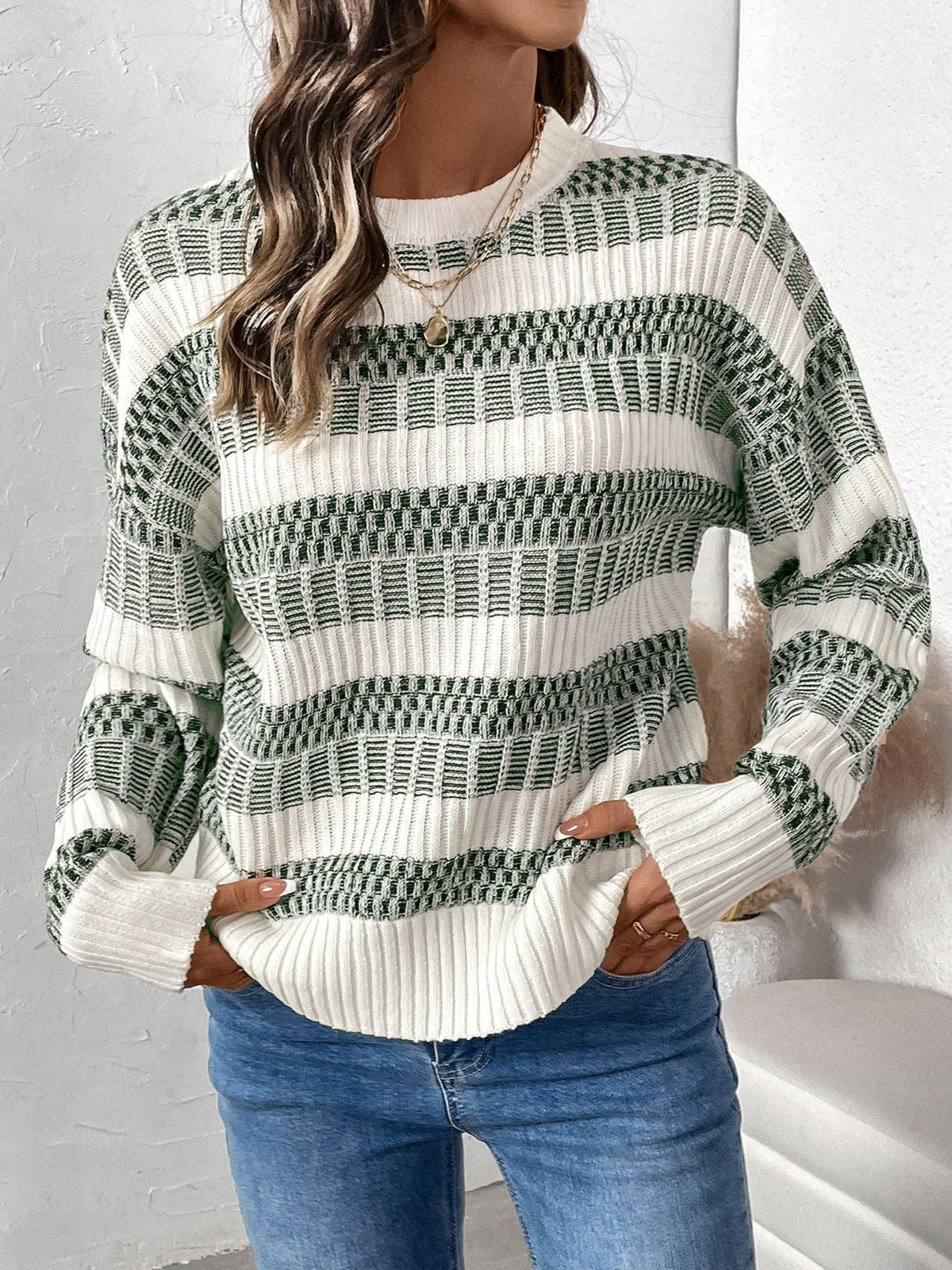 Women's Block Stripe Jumper in Multicolor, view 2