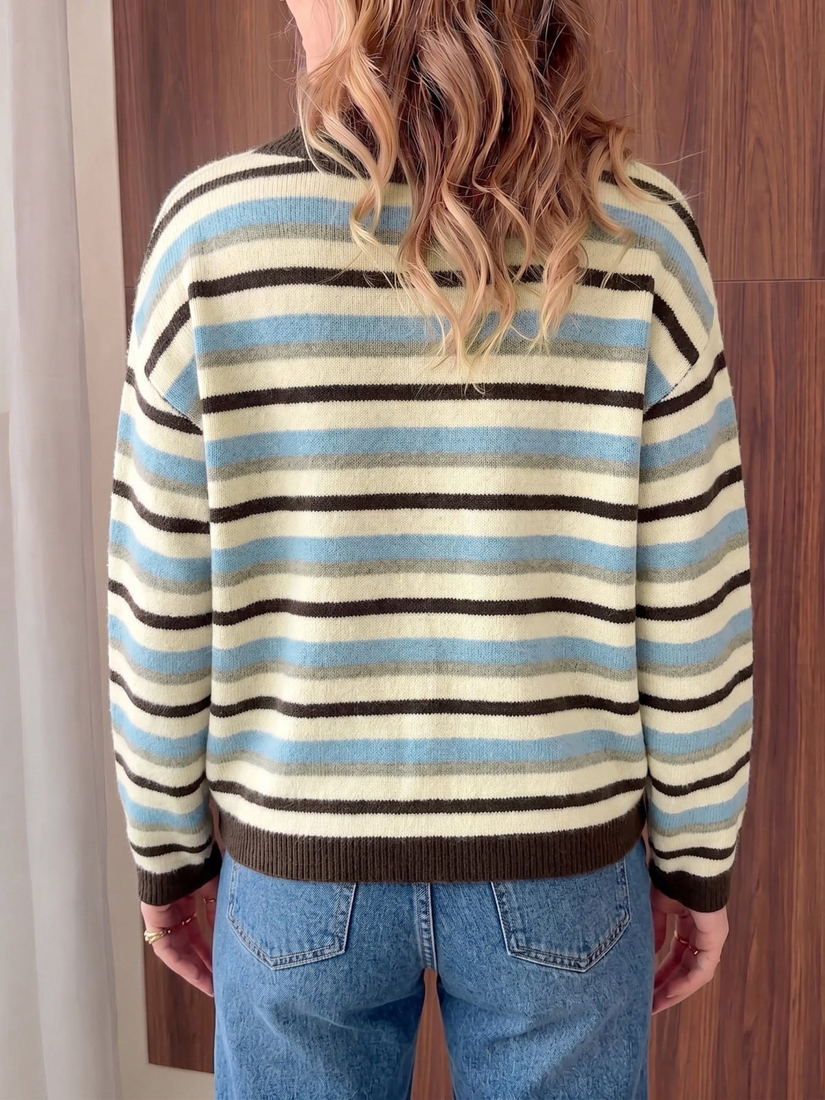Women's Striped Cardigan in Multicolor, view 6