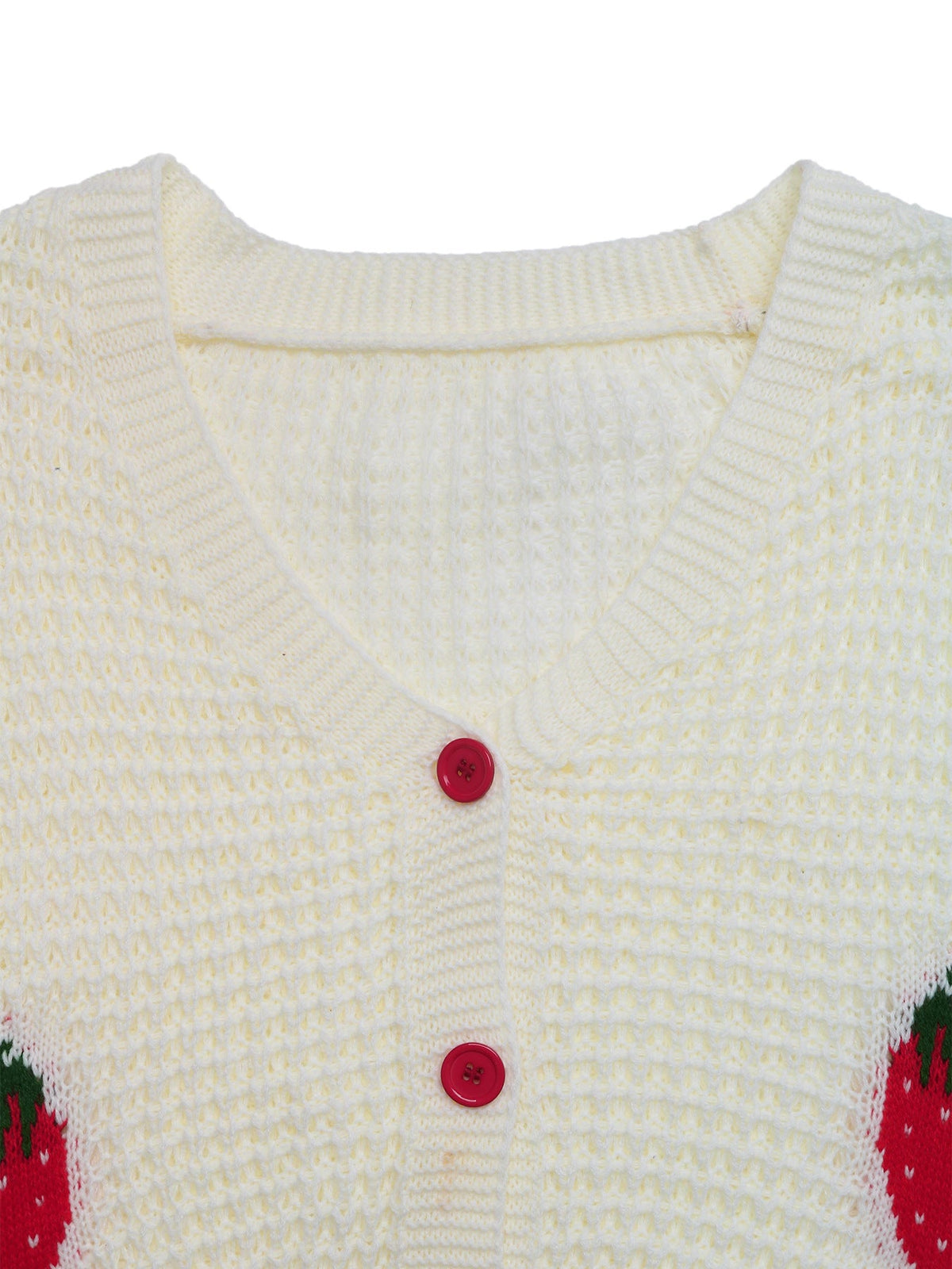 Women's Strawberry Cardigan in Cream, view 7