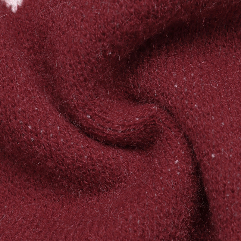 Women's Hearts Jumper in Burgundy, view 8