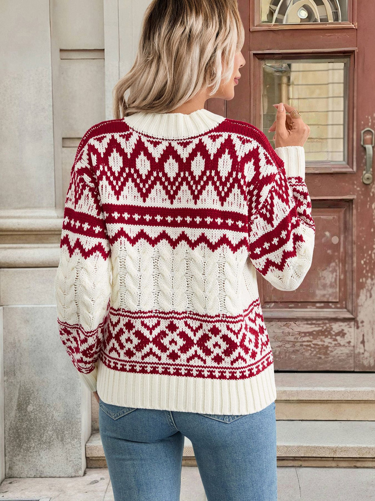 Women's Diamond Pattern Jumper in Multicolor, view 6