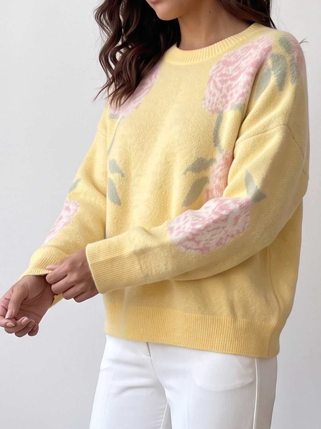 Women's Floral Jumper in Yellow