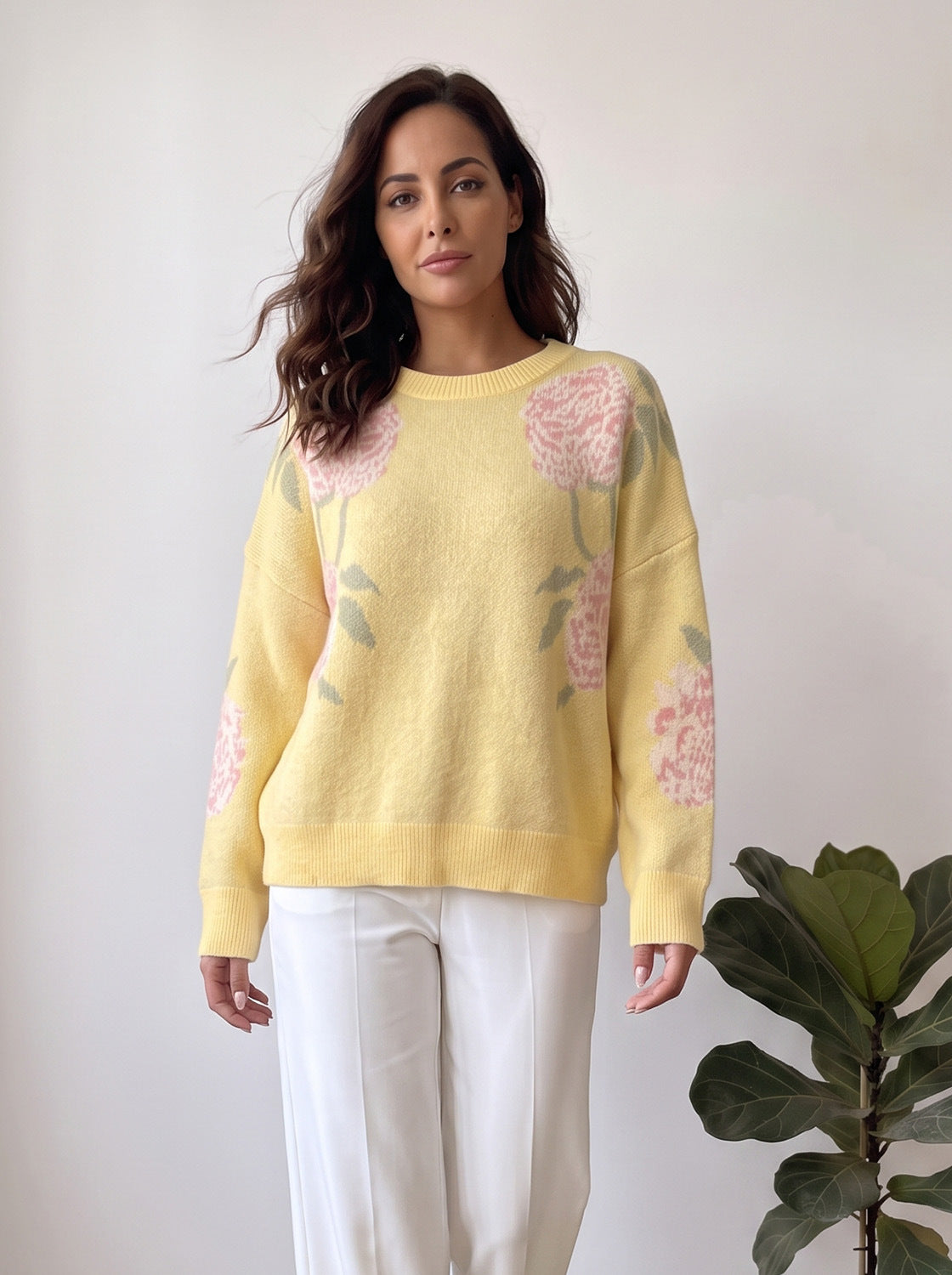 Women's Floral Jumper in Yellow, view 5