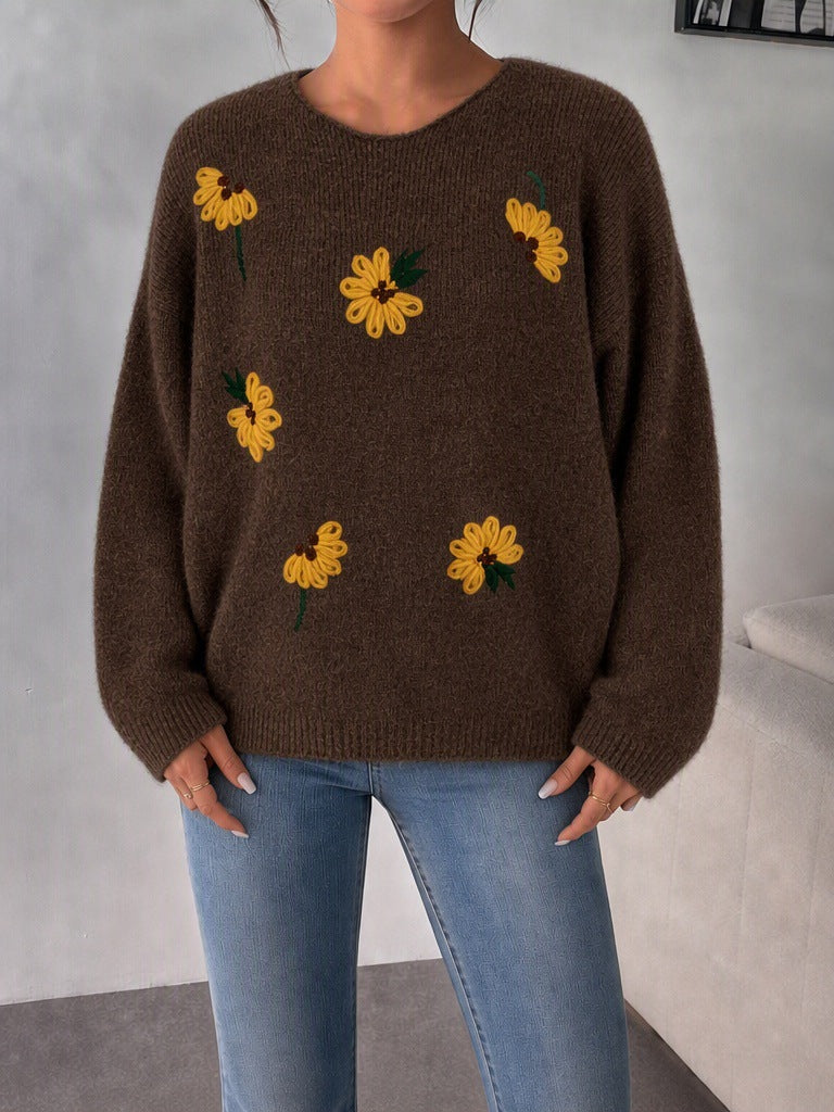 Women's Sunflower Jumper in Brown