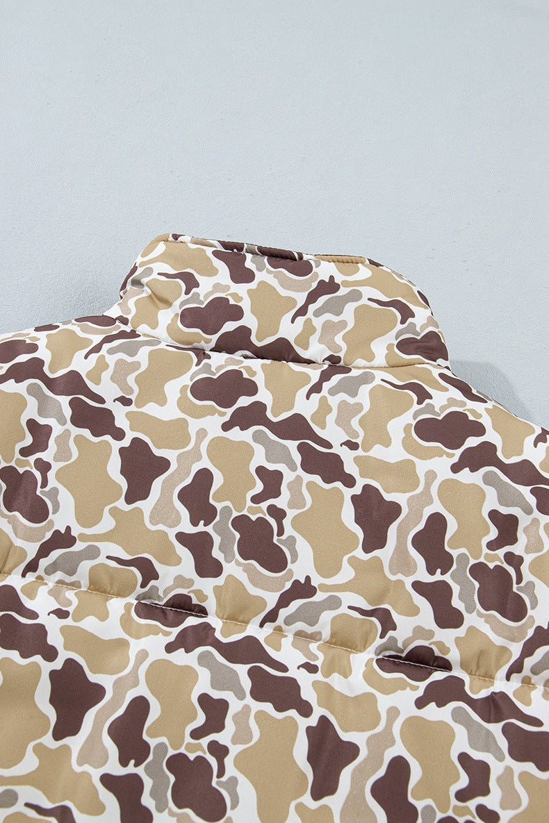 Women's Camo Padded Jacket in Beige, view 8